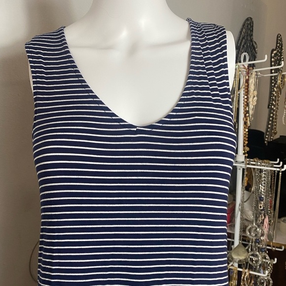 GAP Blue and White Striped Midi Dress - Picture 5 of 10